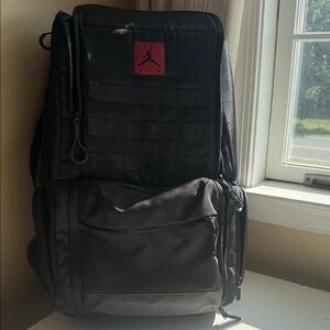 Jordan Black Backpack with Red Logo